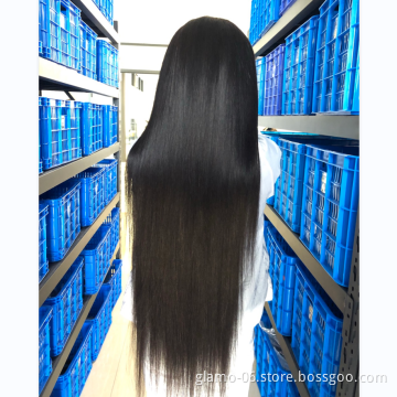 Wholesale brazilian human hair lace front wig afro wigs unprocessed silky straight lace front wig